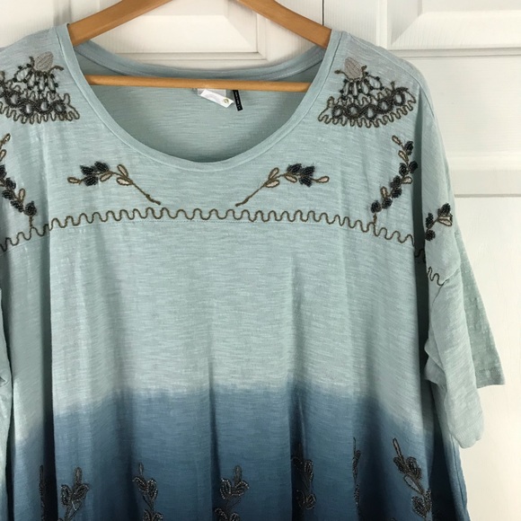 XL Kin Details about / NWT $88 Anthropologie Tulsi Swing Tee Top Blouse Beaded Akemi XS